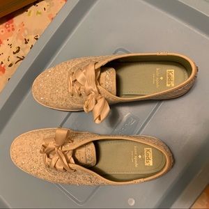 Keds Shoes - Silver White Glitter Kate Spade Keds Keds Shoes - Silver White Glitter Kate Spade Keds